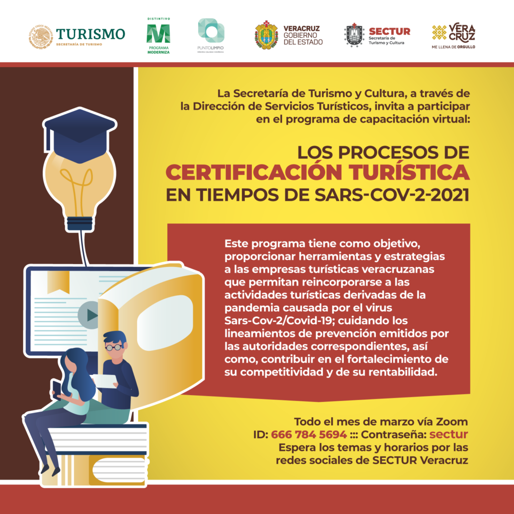 Durante marzo, participa en la capacitación virtual “Procesos de certificación turística en tiempos del SARS-CoV-2”