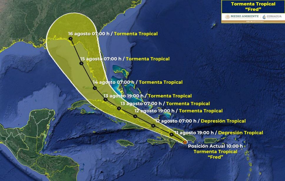 Se forma la tormenta tropical Fred en el océano Atlántico