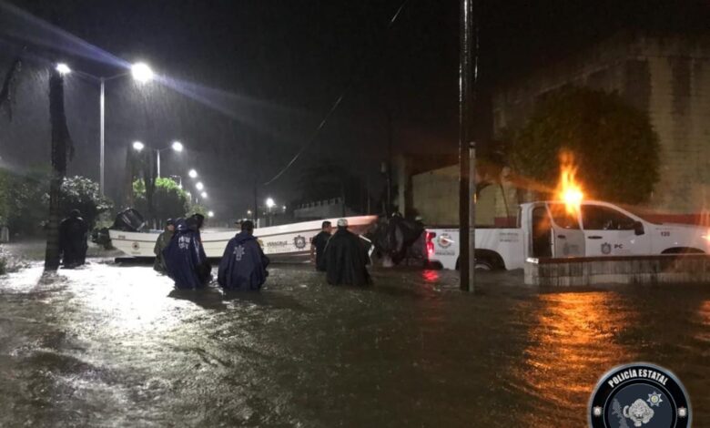 Lluvia histórica afecta a cuatro municipios, brinda atención inmediata Sistema Estatal de PC