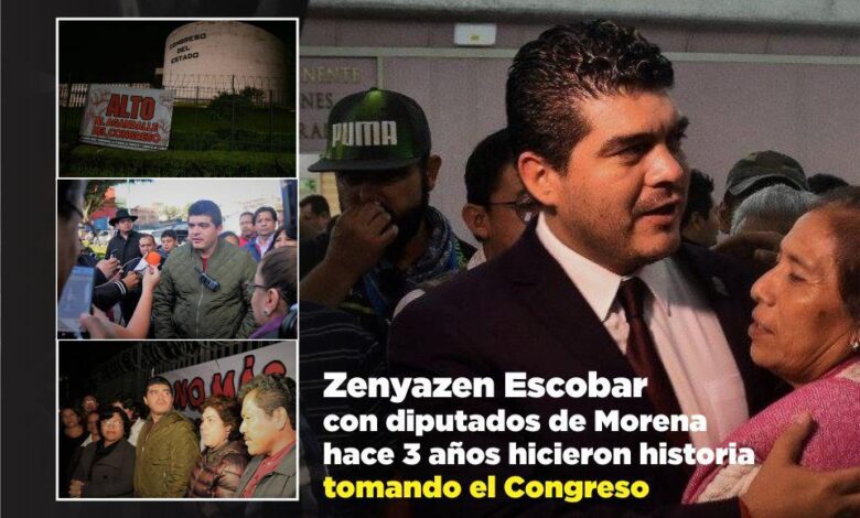 Zenyazen Escobar con diputados de Morena hace 3 años hicieron historia tomando el Congreso