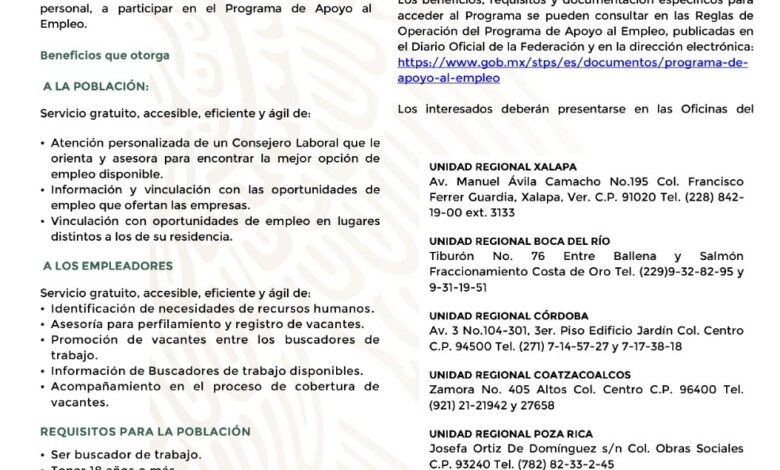 Participa en el Programa de Apoyo al Empleo y encuentra tu espacio; la Secretaría de Trabajo invita