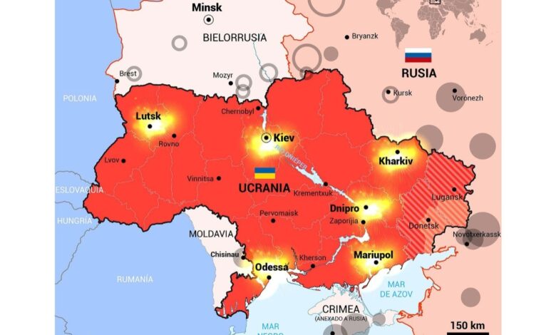 Estas son las ciudades ucranianas que fueron atacadas por Rusia