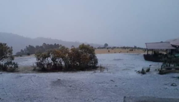 Onda gélida ocasiona heladas y nevadas en municipios de las faldas del Pico de Orizaba