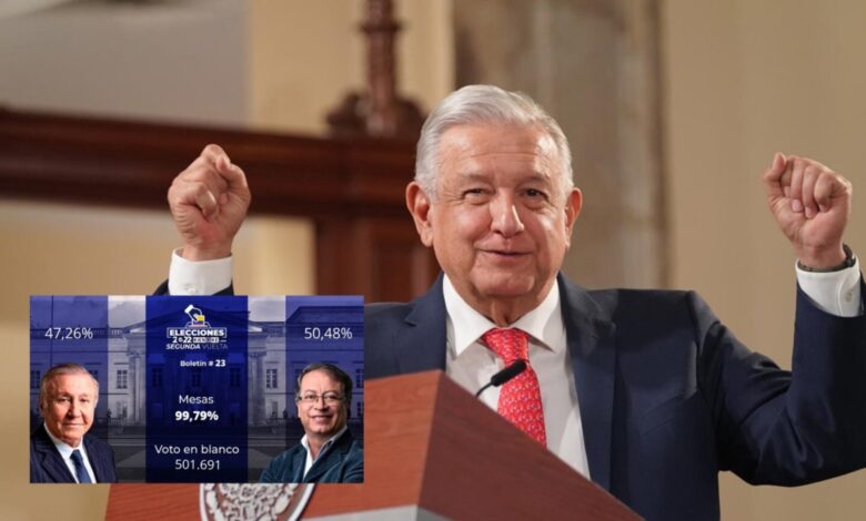 AMLO celebra triunfo de la izquierda en Colombia con Gustavo Petro: “Es histórico”, dice