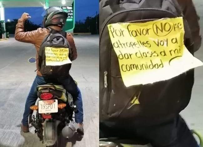 Profesor se va en moto desde #Etla hasta San José del Pacífico para dar clases a los niños.