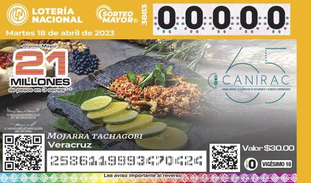 Mojarra en tachogobi representa a Veracruz en billete de la Lotería Nacional