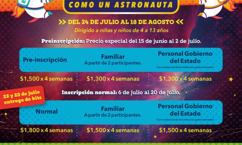 Tienes entre 4 y 13 años y te gustaría entrenar como un astronauta, esto te interesa