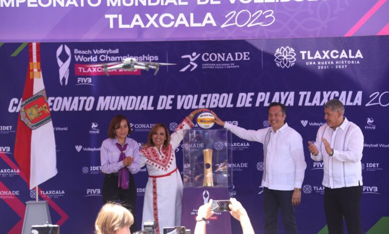 Gobierno de Veracruz y Tlaxcala impulsan el deporte, presentan Campeonato Mundial de Voleibol de Playa