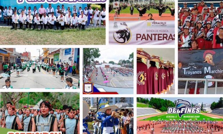 ¡Ven y disfruta de nueve bandas en el Desfile de Marching Band del Festival Cempoala!