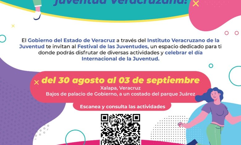 Del 30 de agosto al 03 de septiembre, celebrará Gobierno a las juventudes