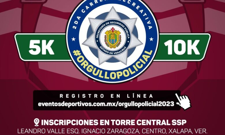 Sé parte de la 2da carrera #OrgulloPolicial, este 19 de noviembre en el Estadio Xalapeño